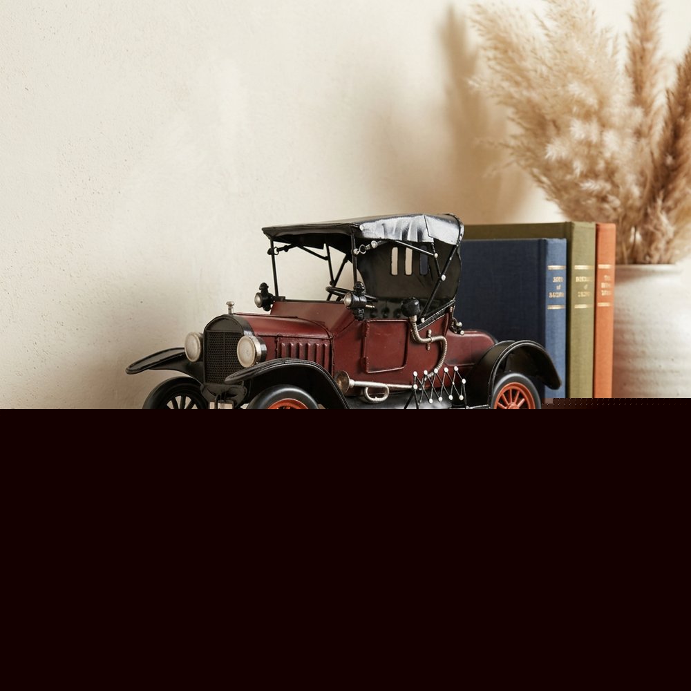 7" Red Metal Hand Painted Model Car