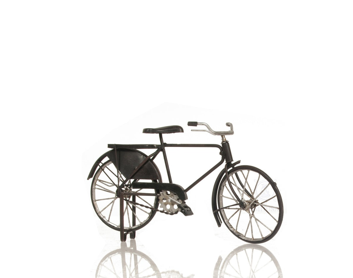 5" Gray Metal Hand Painted Bicycle Sculpture