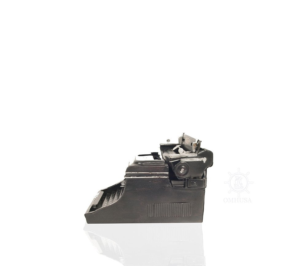 9" Black Metal German Replica Typewriter Tabletop Sculpture