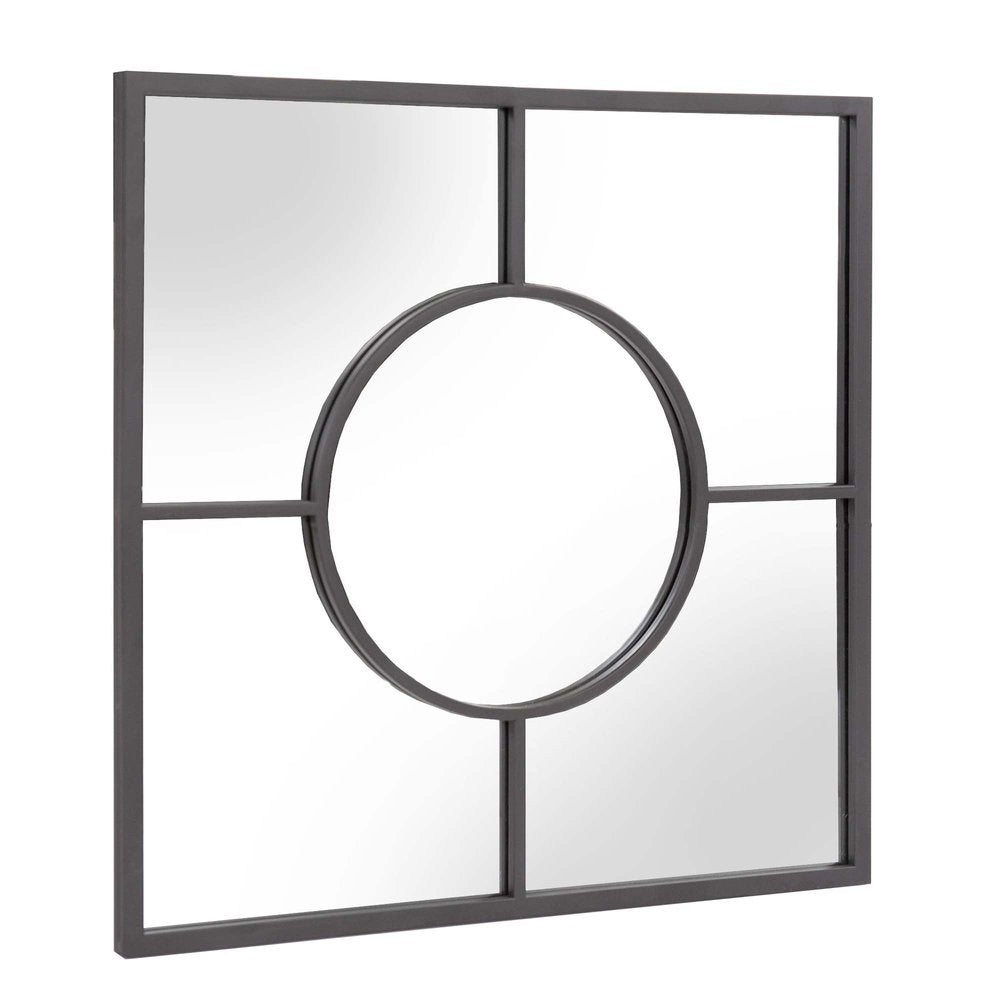 24" Graphite Metal Square Framed Accent Mirror