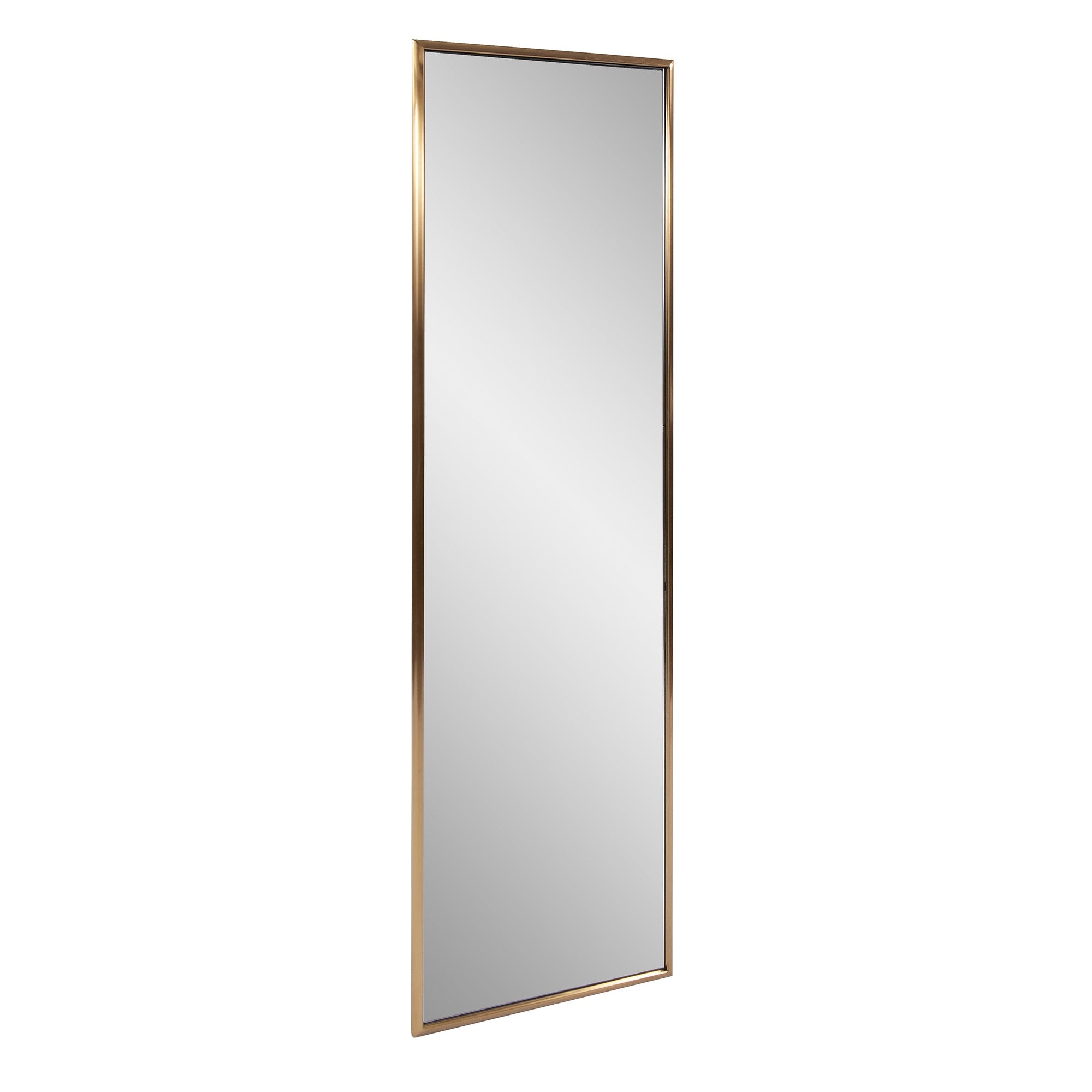 Antiqued Brushed Brass Rectangular Full Length Wall Mirror