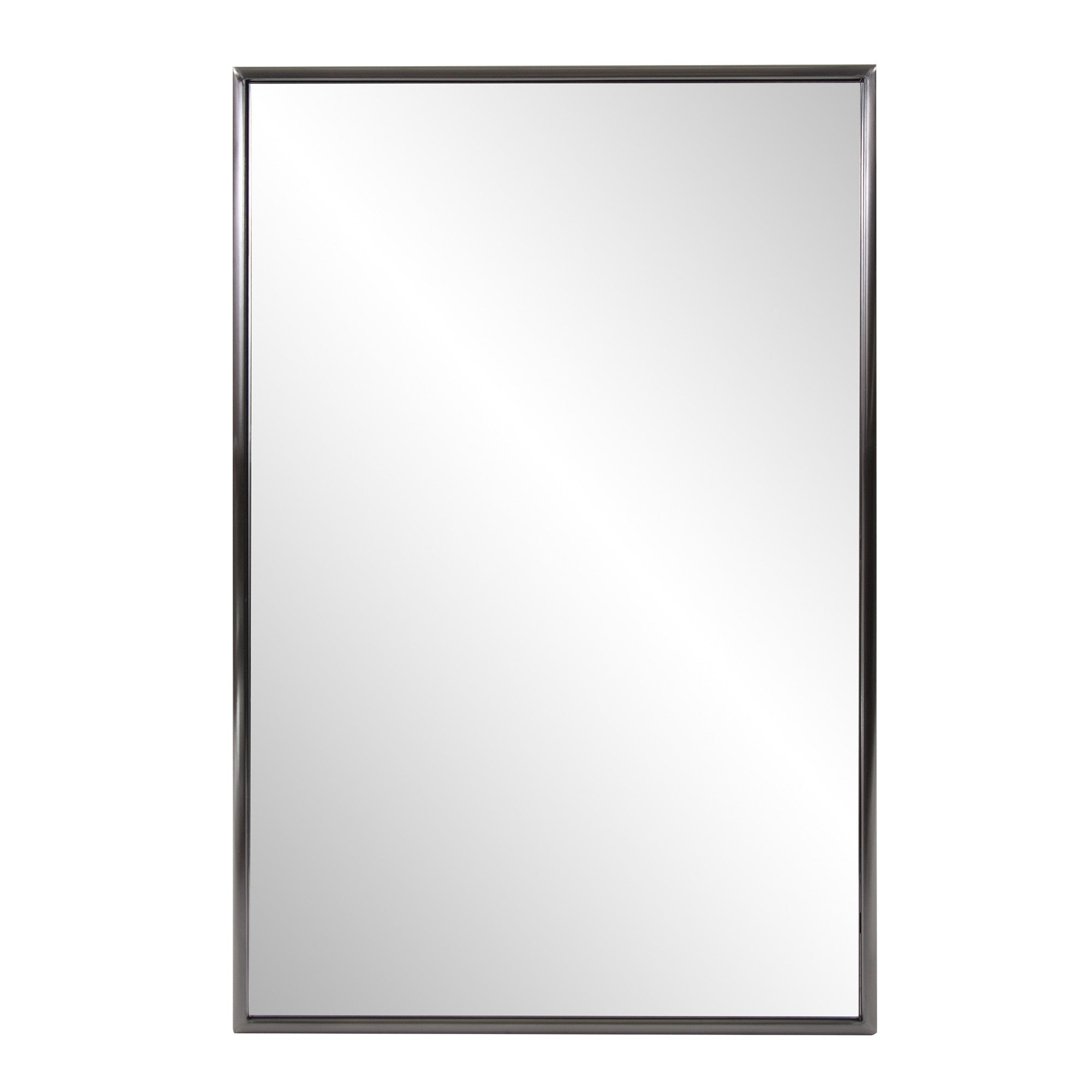 36" Gray Metal Framed Accent Mirror