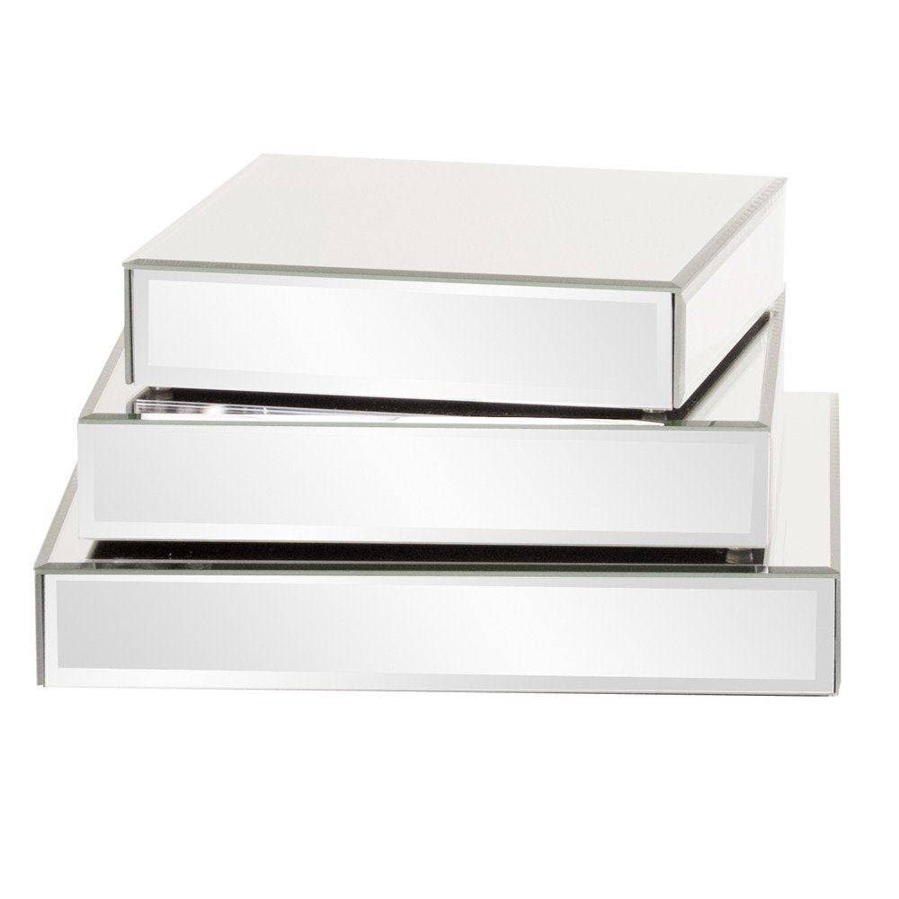 Set of Three Mirrored Rectangular Display Platforms