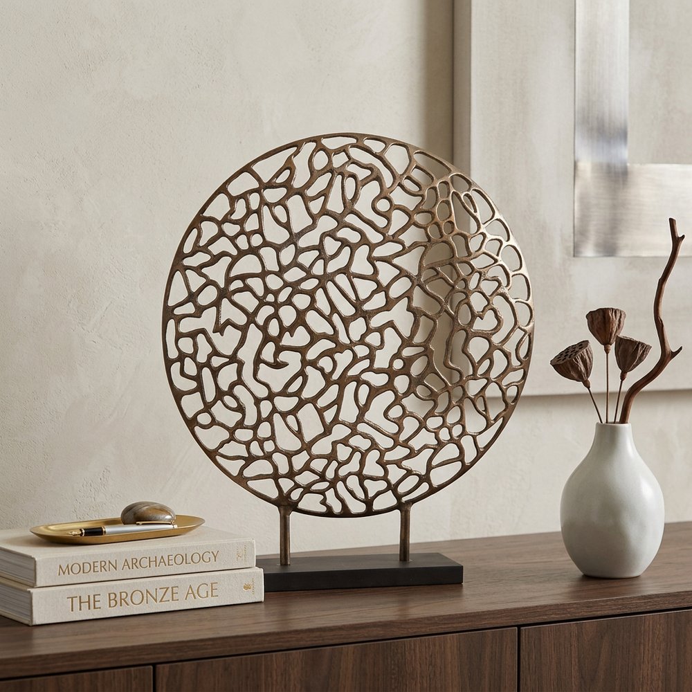 Bronze and Black Abstract Coral Sculpture