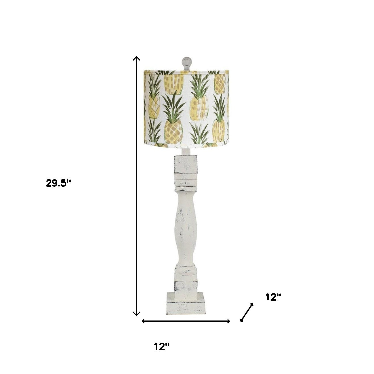 30" White Standard Table Lamp With Multi Shade