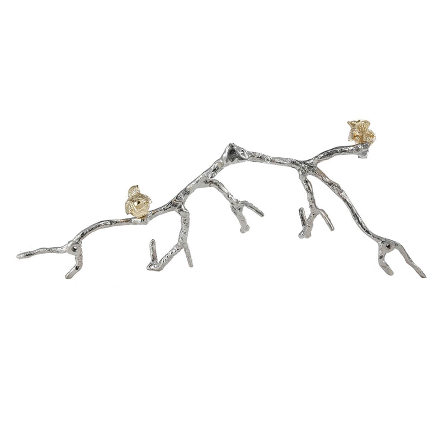 Silver and Gold Bird and Branch Wall Decor