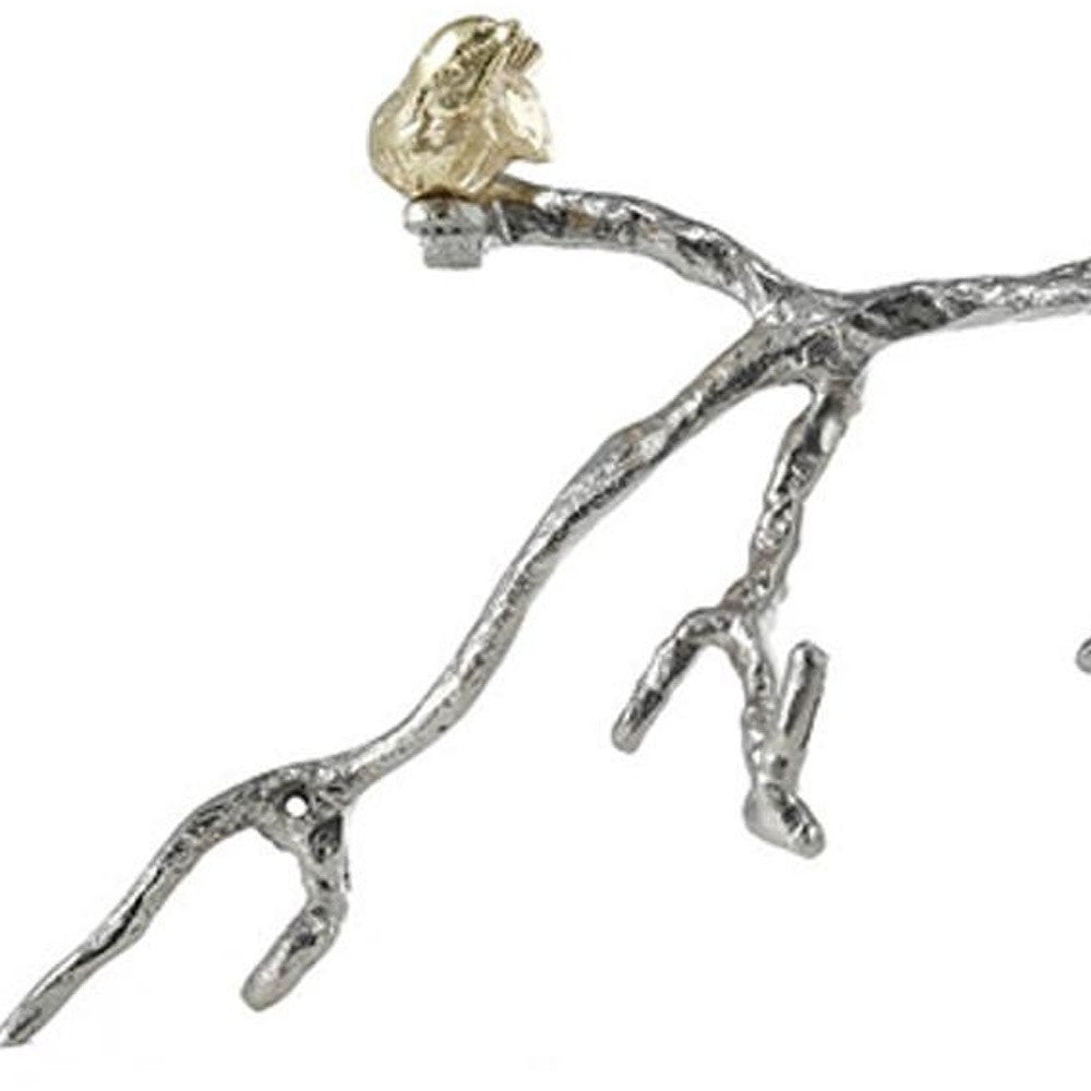 Silver and Gold Bird and Branch Wall Decor