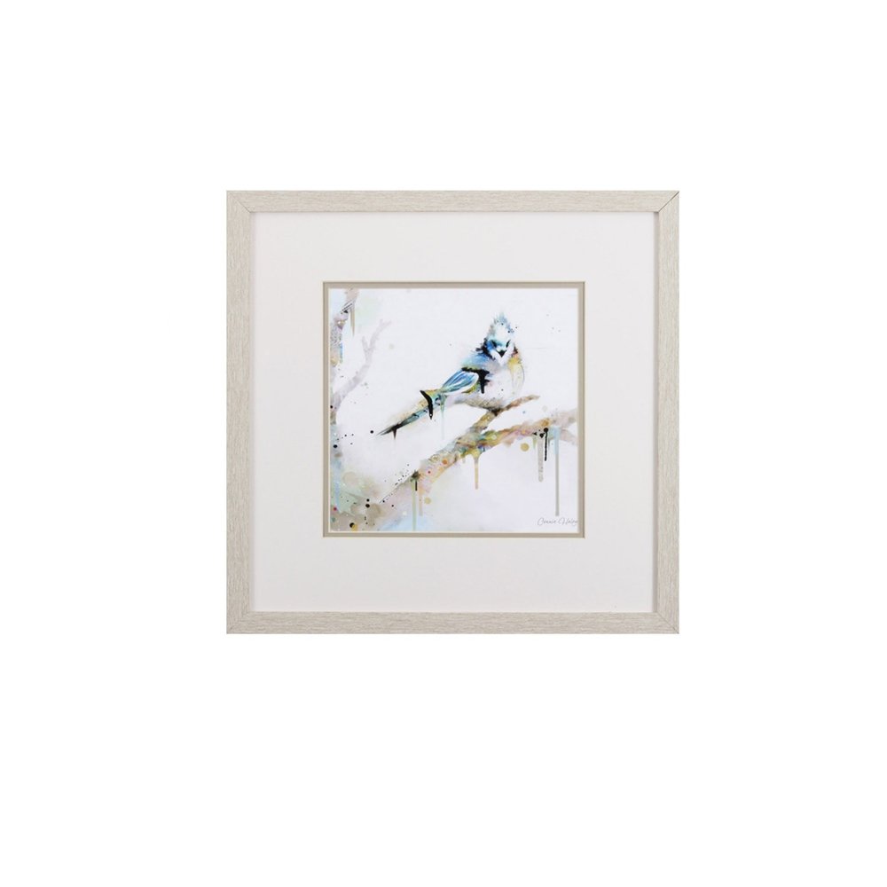 Set of Four Colorful Birds on Branches Wall Art