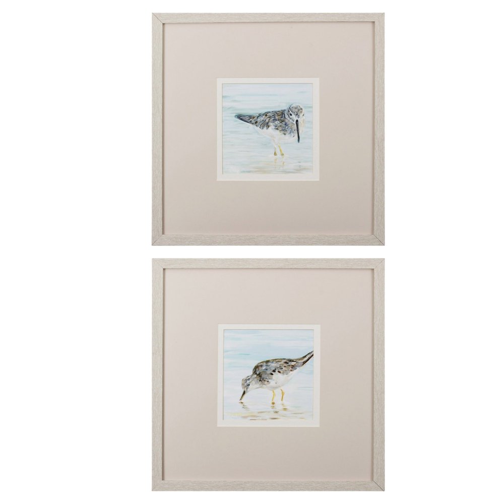Set of Two Sandpipers Watercolor Wall Art