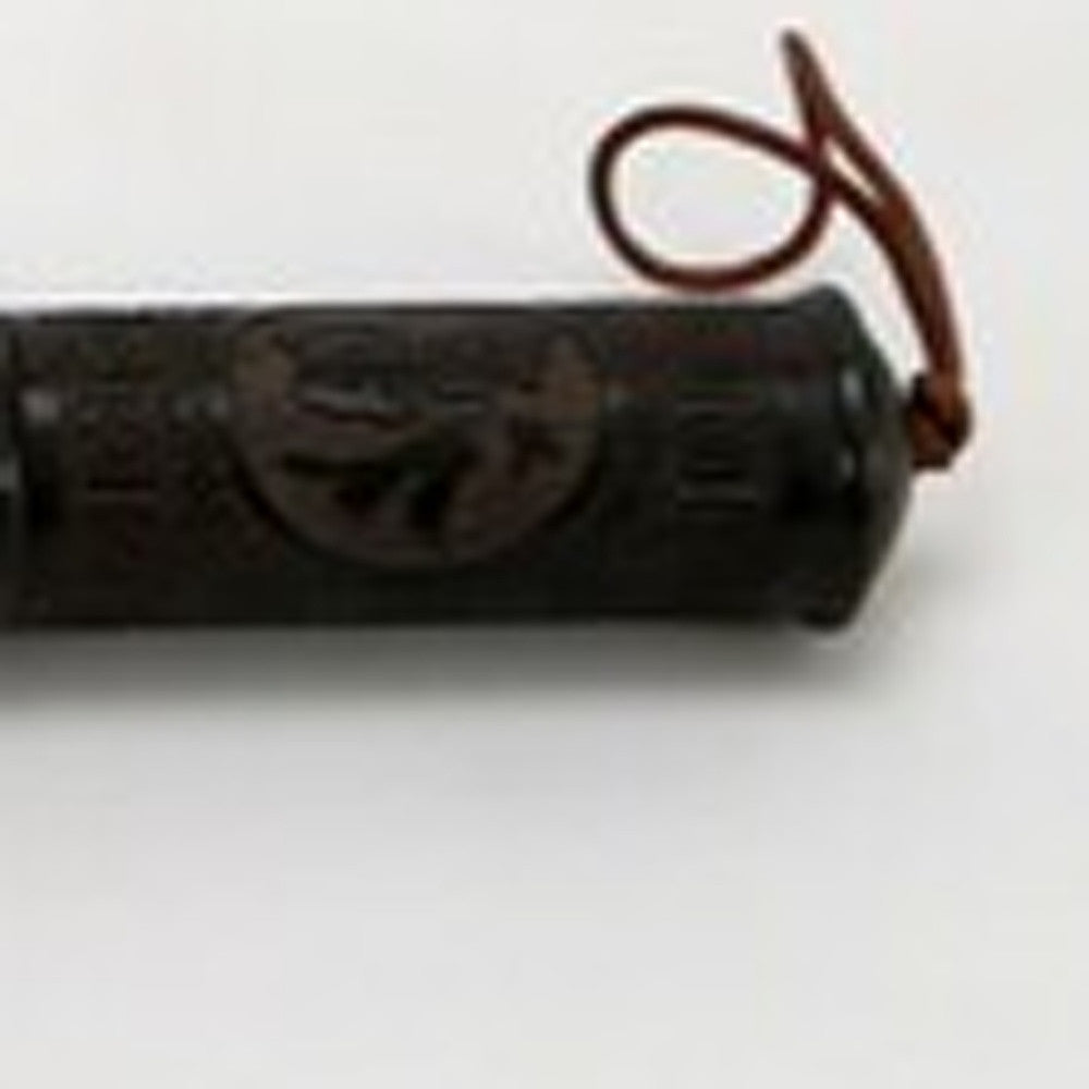 Brown Carved Scroll Wood Decorative Calligraphy Brush
