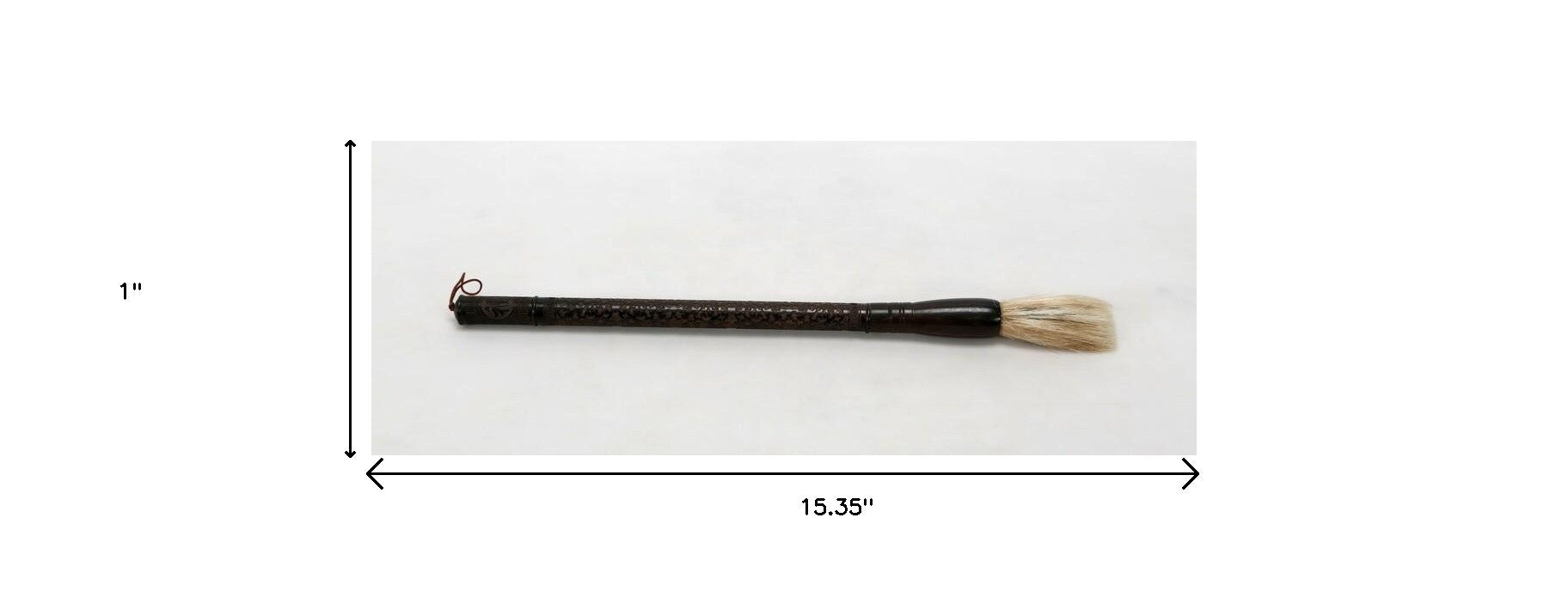 Brown Carved Scroll Wood Decorative Calligraphy Brush