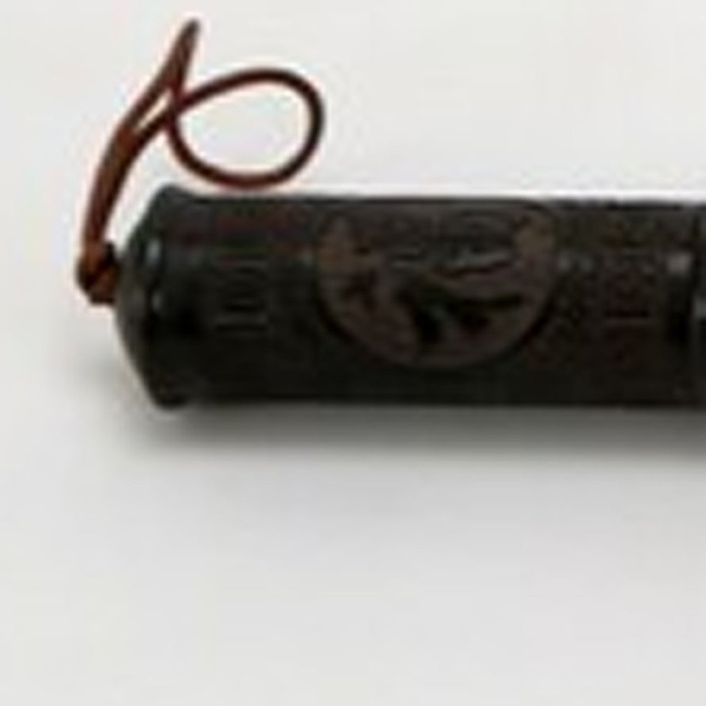 Brown Carved Scroll Wood Decorative Calligraphy Brush