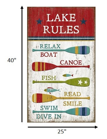 Vintage Boat Oars Lake Rules XL Wall Art