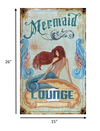 Vintage Mermaid Lounge Advertisement Wall Décor
