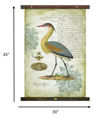 Yellow Vintage Heron Tapestry XL Wall Décor