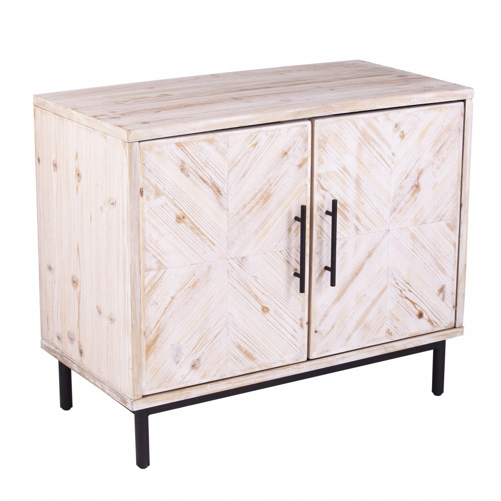 Modern Farmhouse Rustic Natural Accent Storage Cabinet