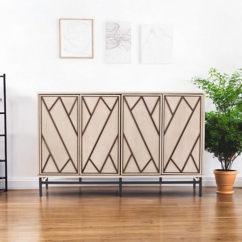 Champagne Deco Buffet Storage Cabinet