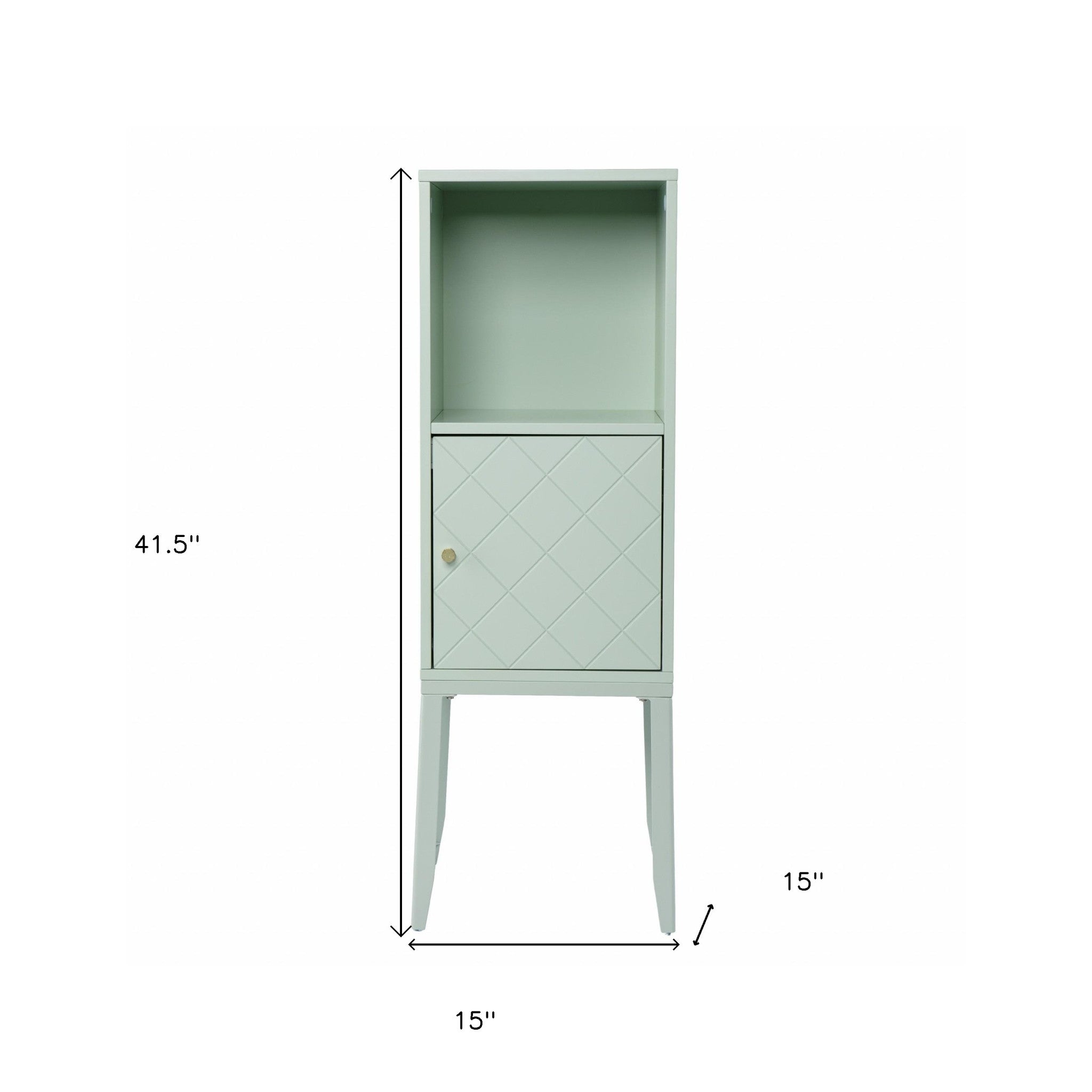 Pale Green Crosshatch Accent Storage Cabinet