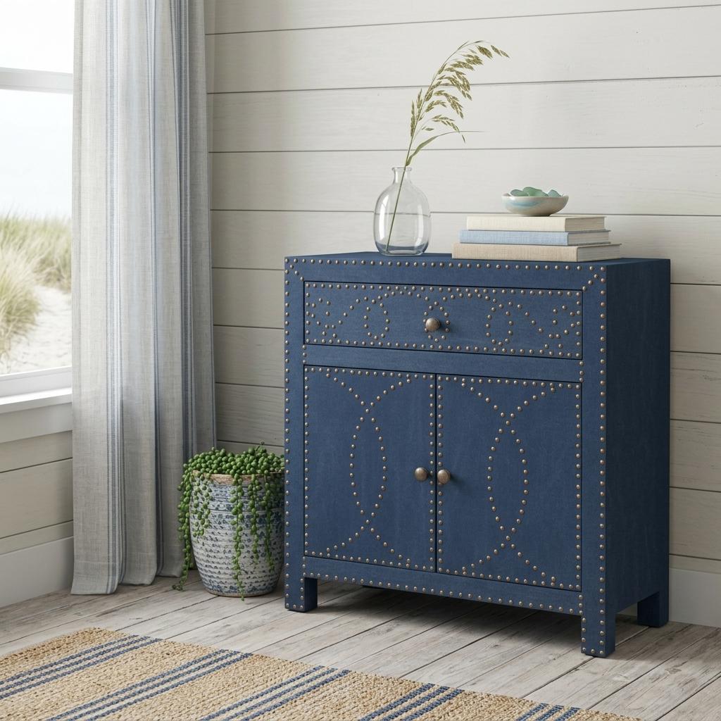 28" Blue Wood Server