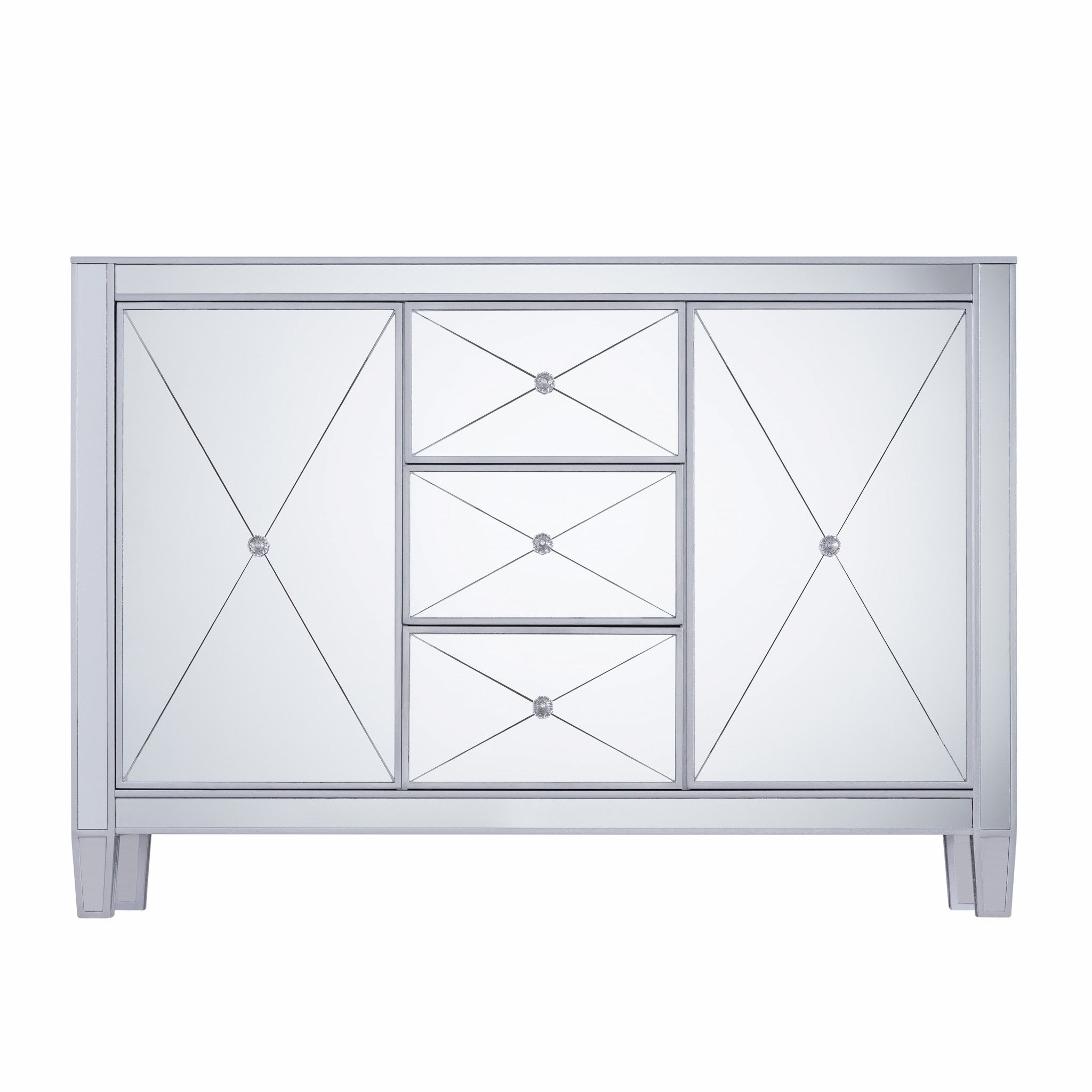 Glamorous Mirrored Bling Multi Storage Accent Cabinet