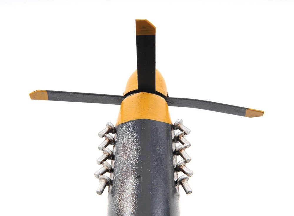 6" Grey Mustang Metal Hand Painted Decorative Airplane