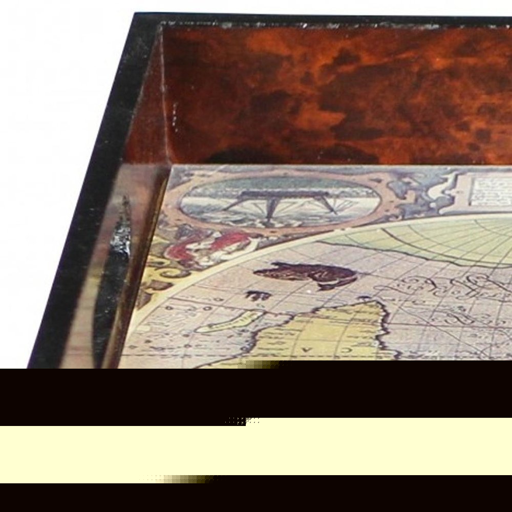 World Map Vintage Burlwood Serving Tray