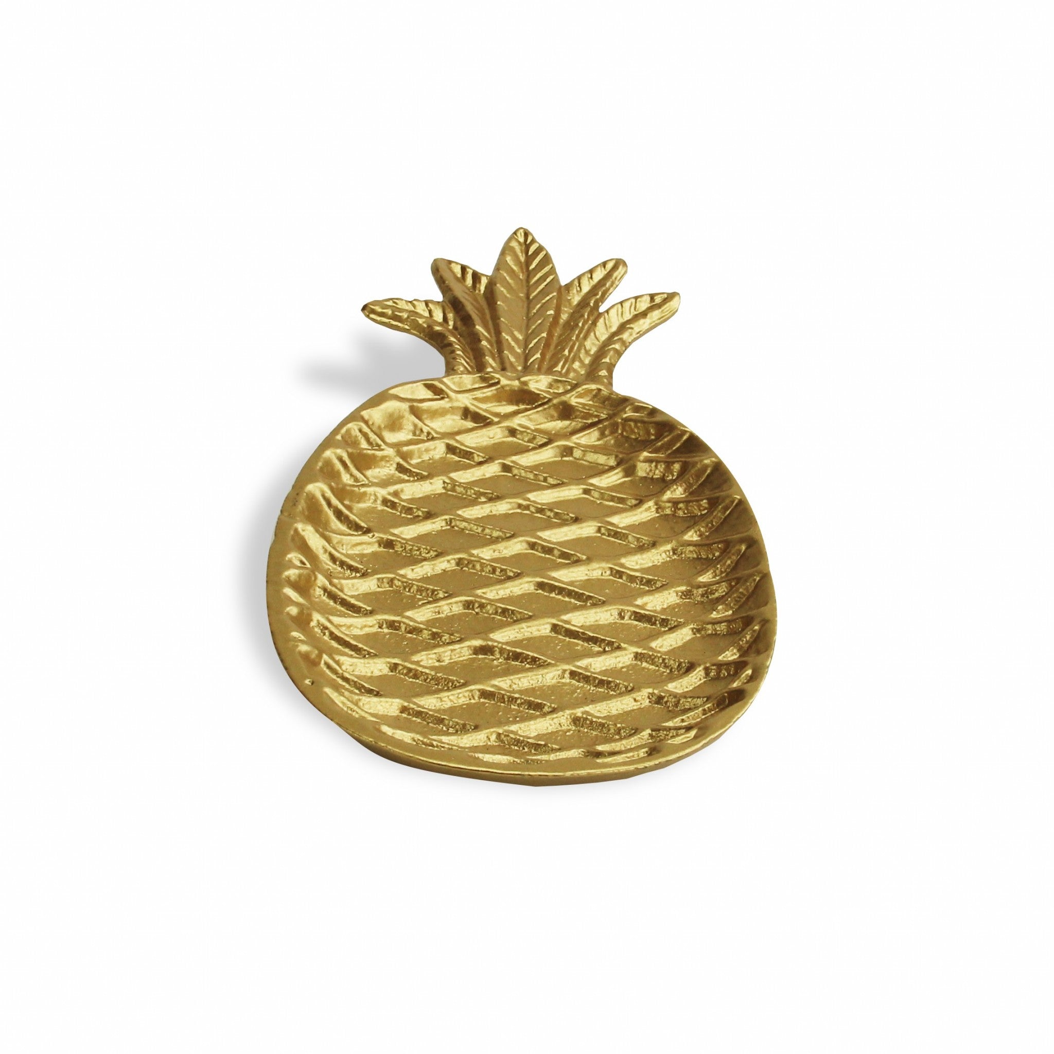 Golden Cast Iron Pineapple Centerpiece Shallow Bowl