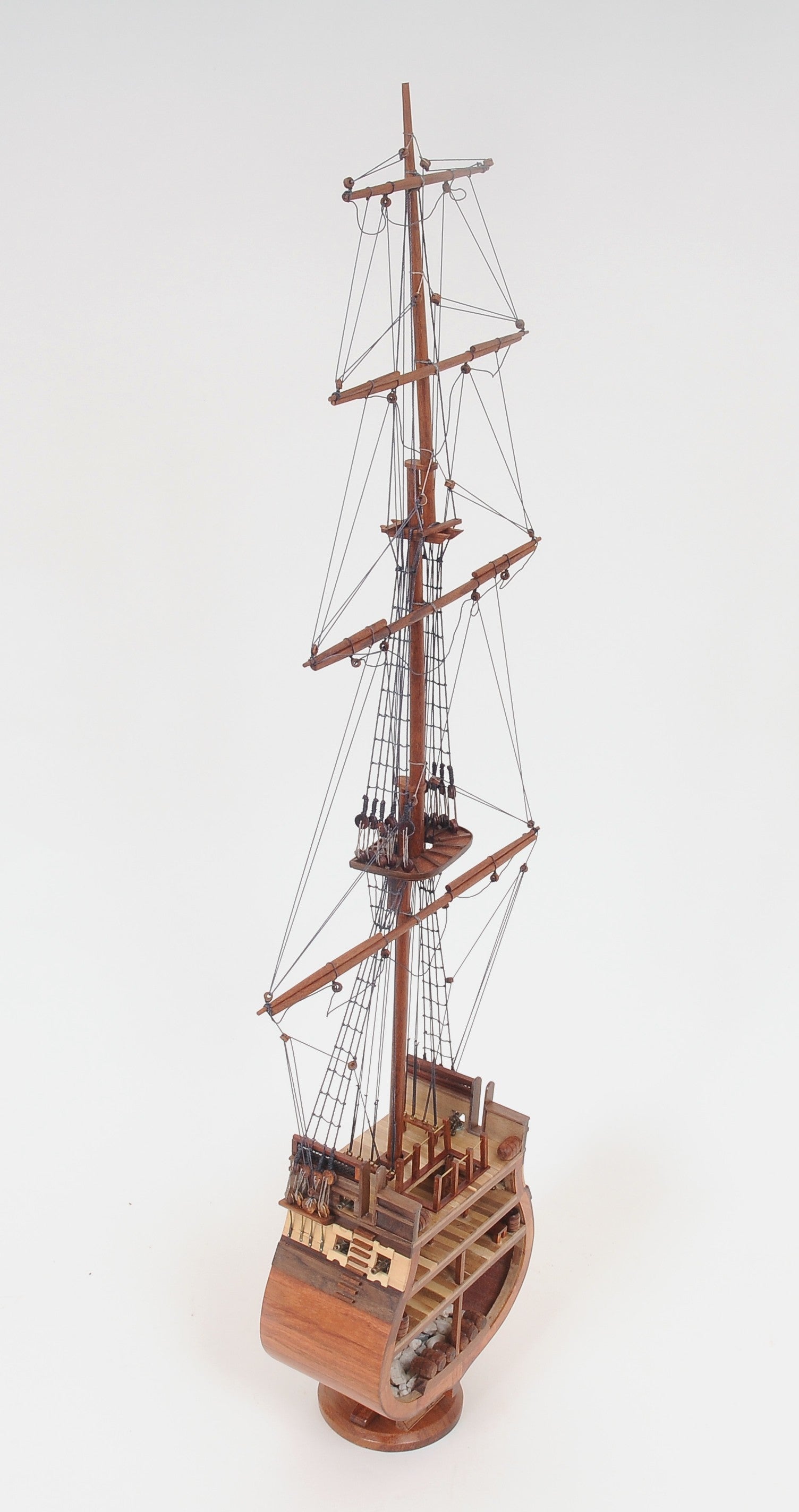 34" Brown Boat Model Sculpture