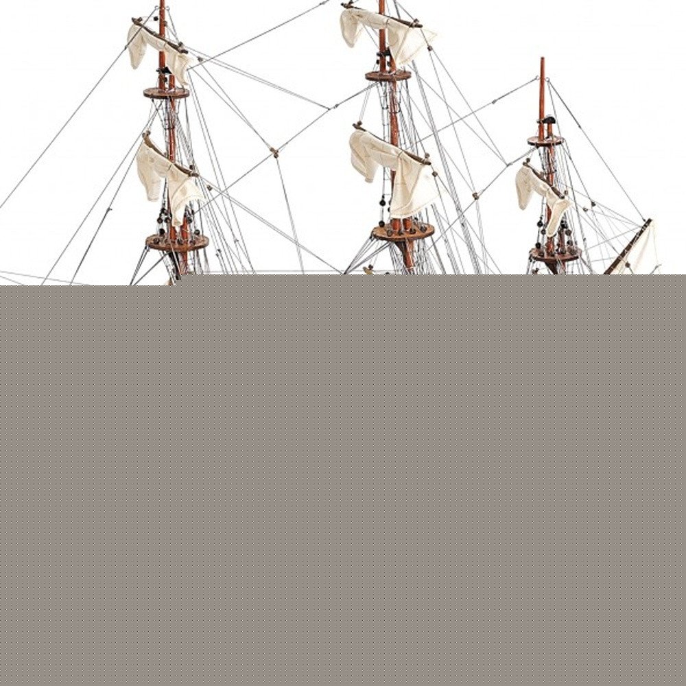 39" Wood Brown San Felipe Large Table Top Display Hand Painted Decorative Boat