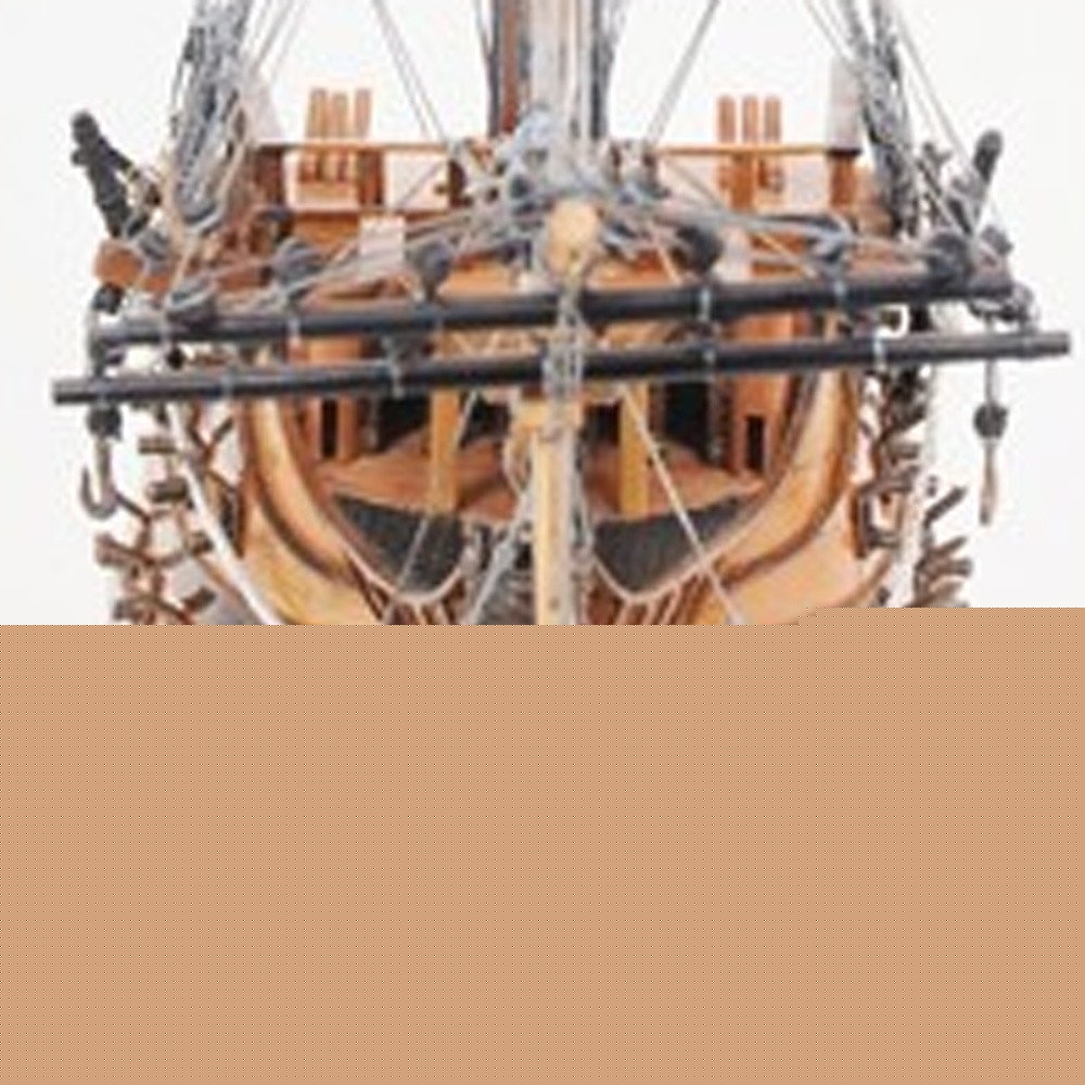 29" Wood Brown HMS Victory Bow Section Hand Painted Decorative Boat