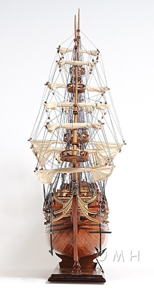 32" Wood Brown Solid Wood Hand Painted c1665 Zeven Provincien Model Boat