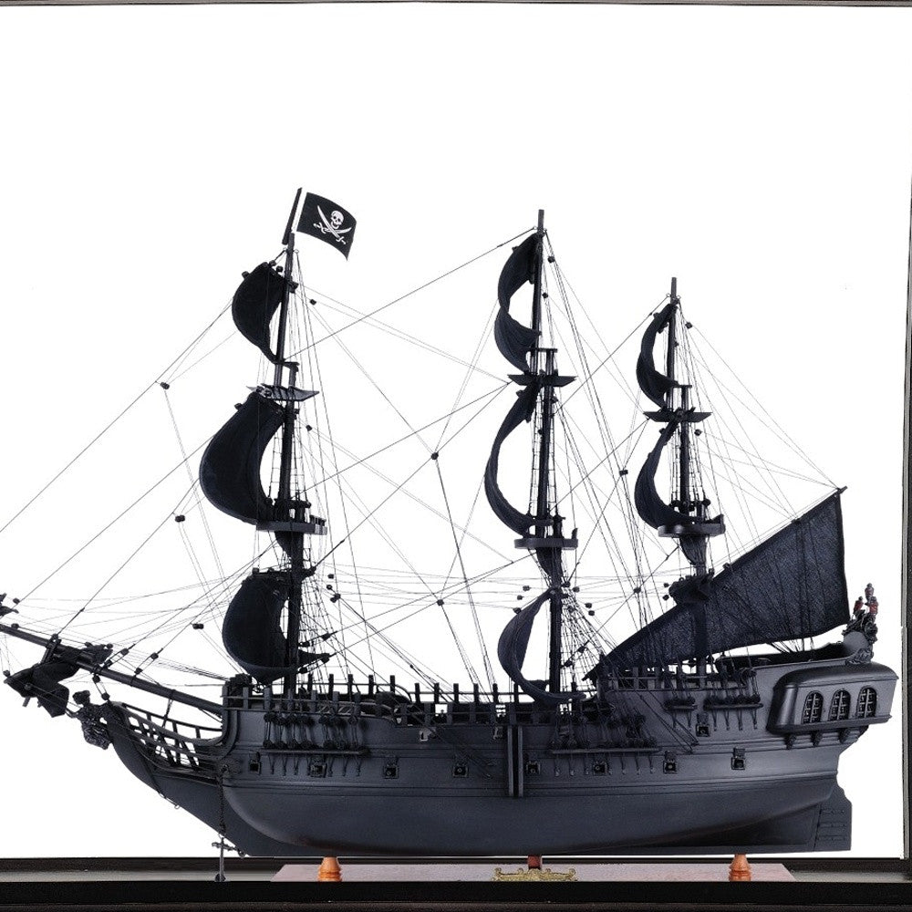 69" Black Black Pearl Pirate Floor Display Boat Hand Painted Decorative Boat