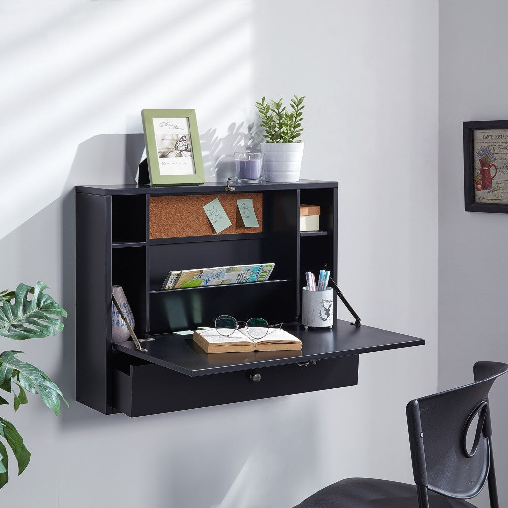 26" Black Floating Desk