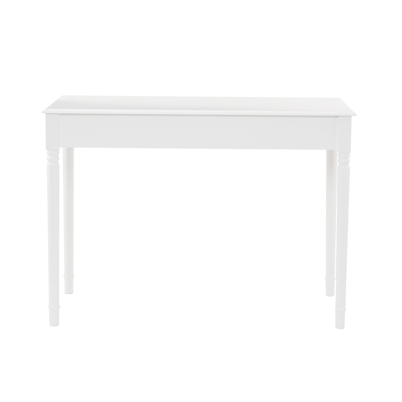 43" White Solid Wood Writing Desk With Two Drawers