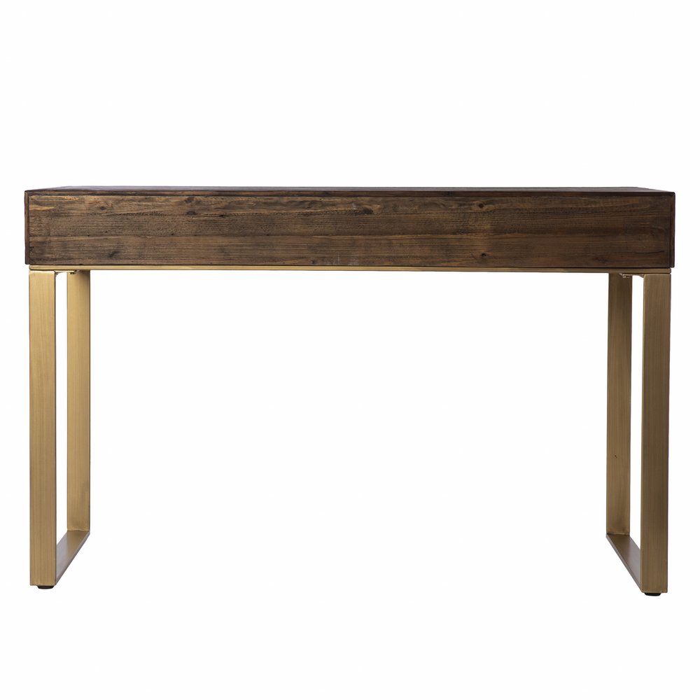 48" Brown and Gold Wood and Brass Sled