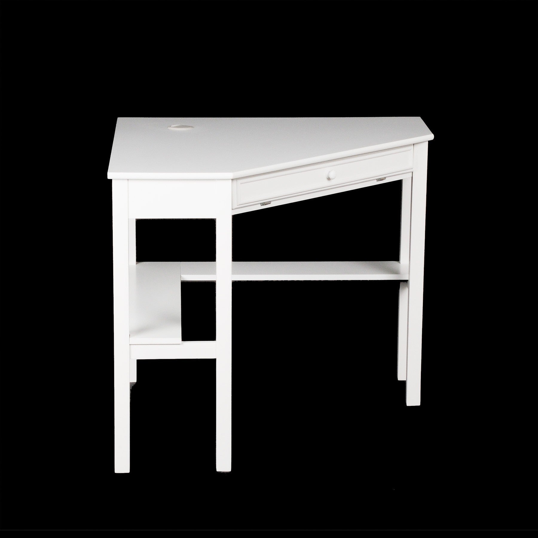 48" White Solid Wood Corner Writing Desk