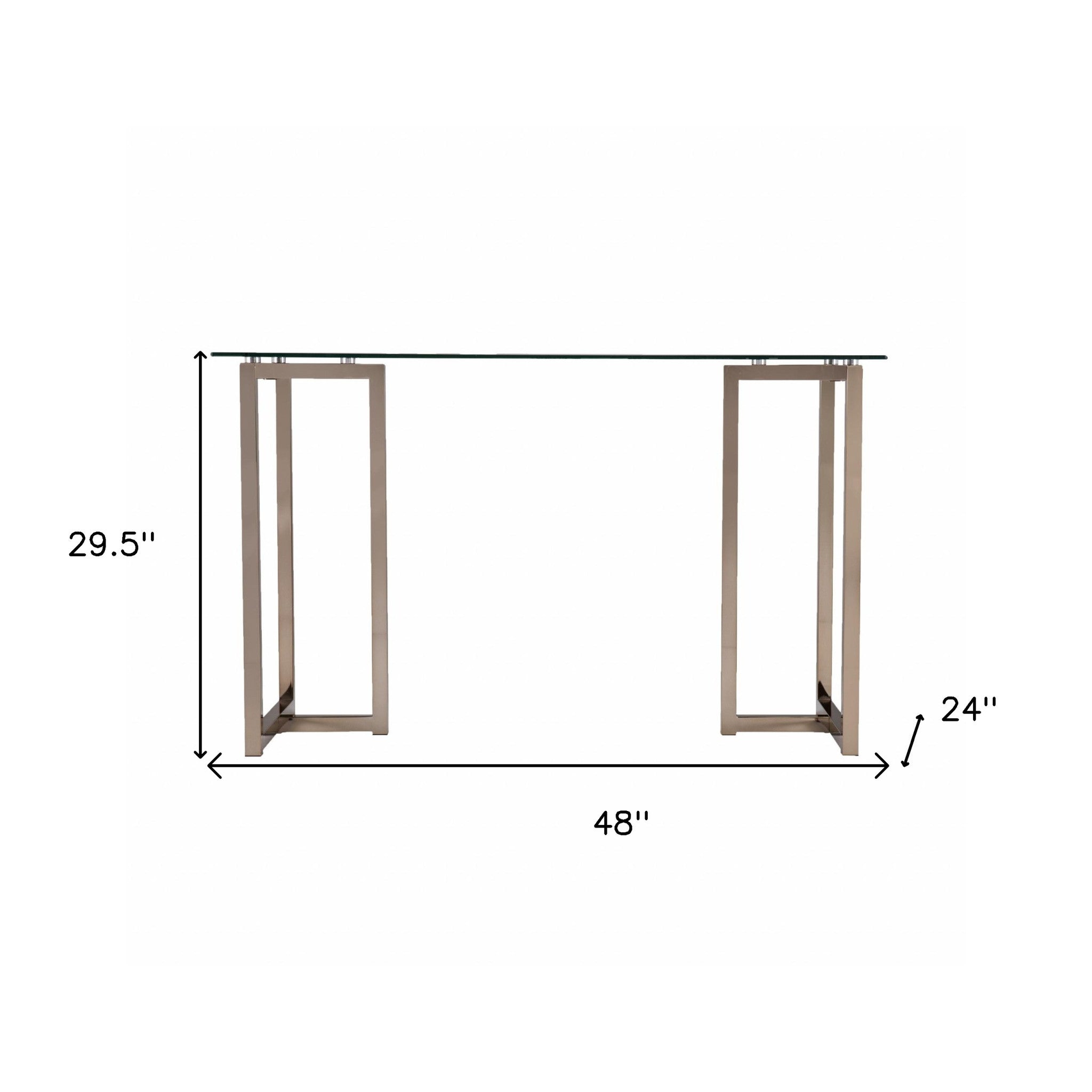 48" Clear and Champagne Glass Writing Desk