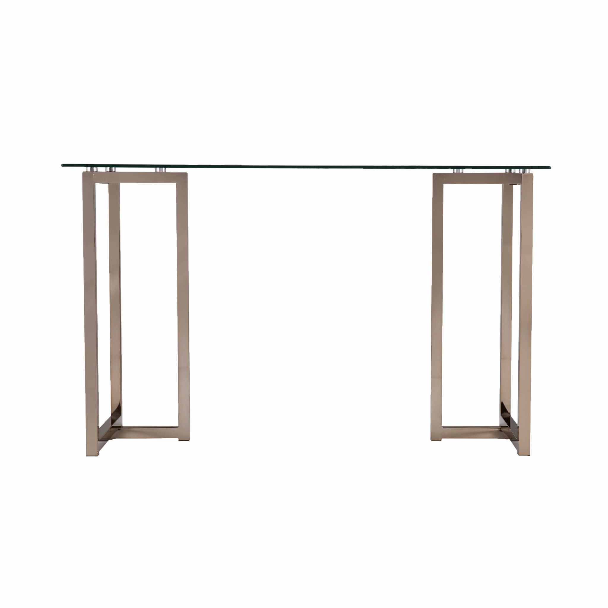 48" Clear and Champagne Glass Writing Desk