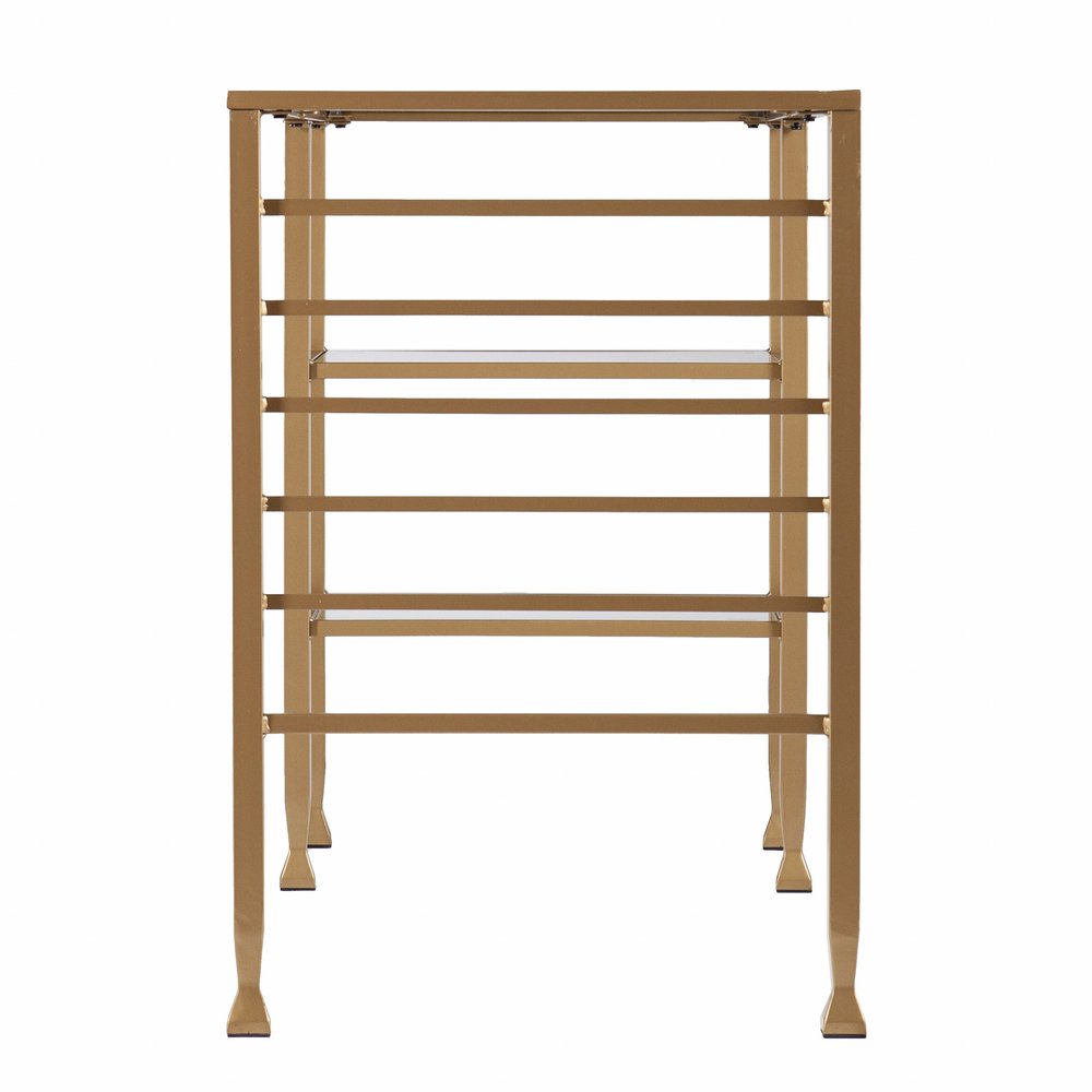 43" Clear and Gold Glass Writing Desk