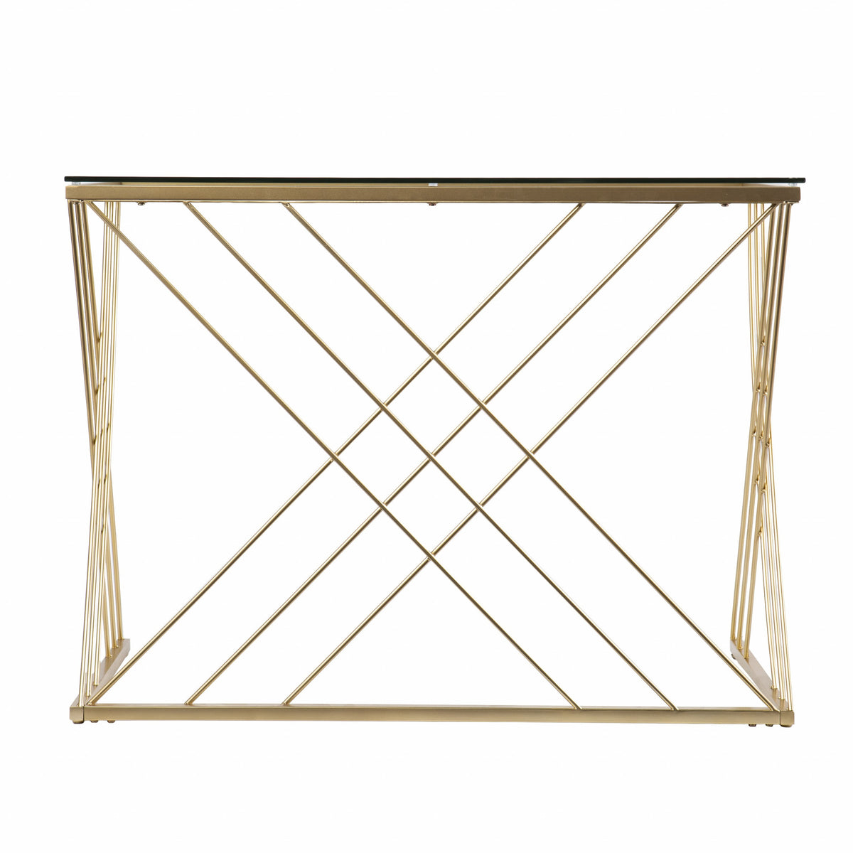 40" Clear and Gold Glass and Iron Sled