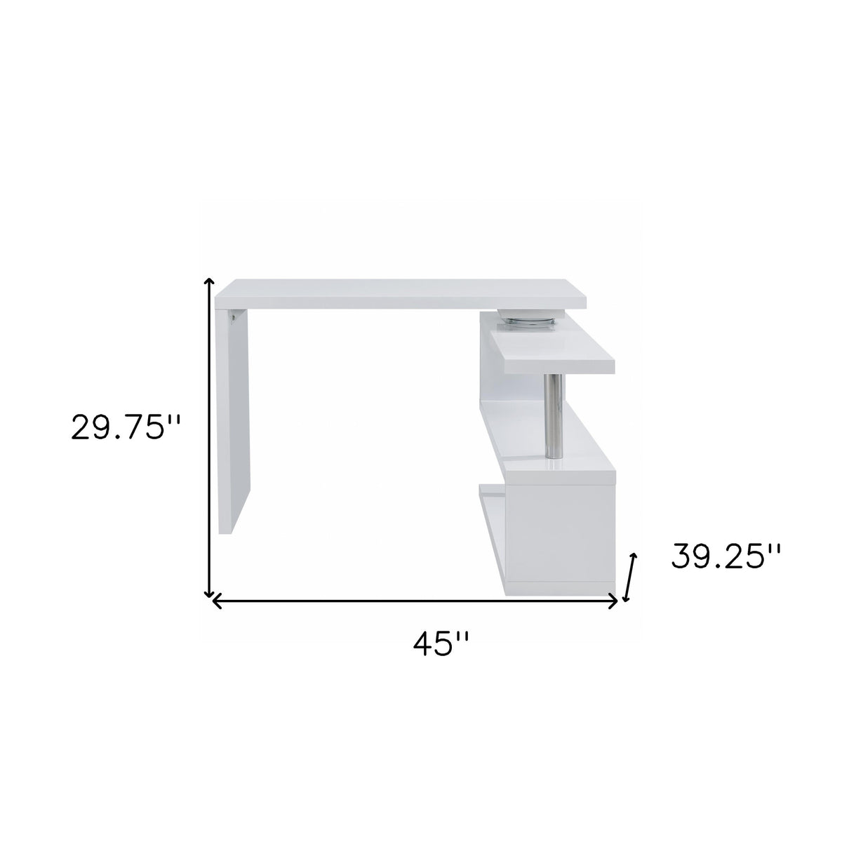 45" White Wood Corner Pedestal