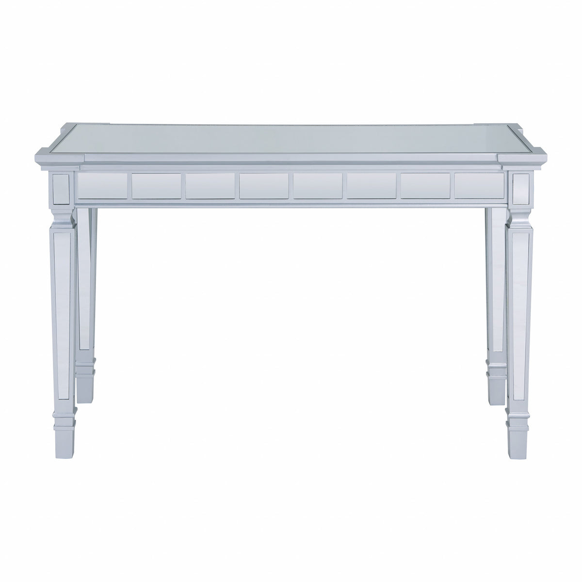 47" Silver Wood Mirrored With Two Drawers