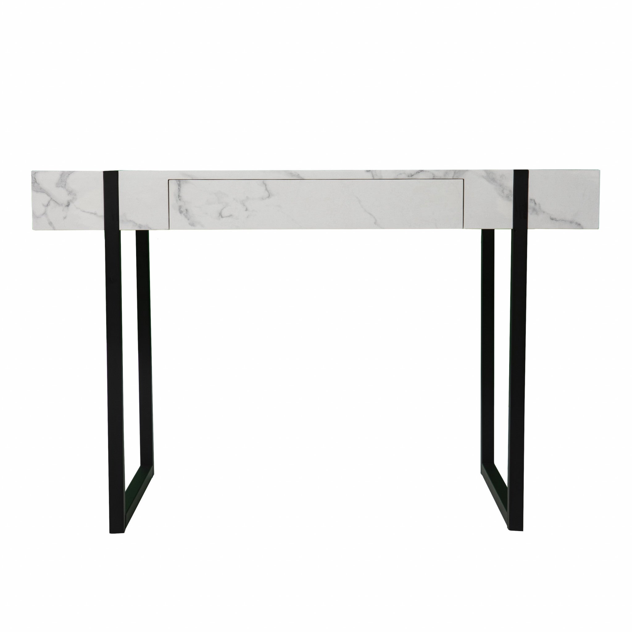 45" White and Black Writing Desk