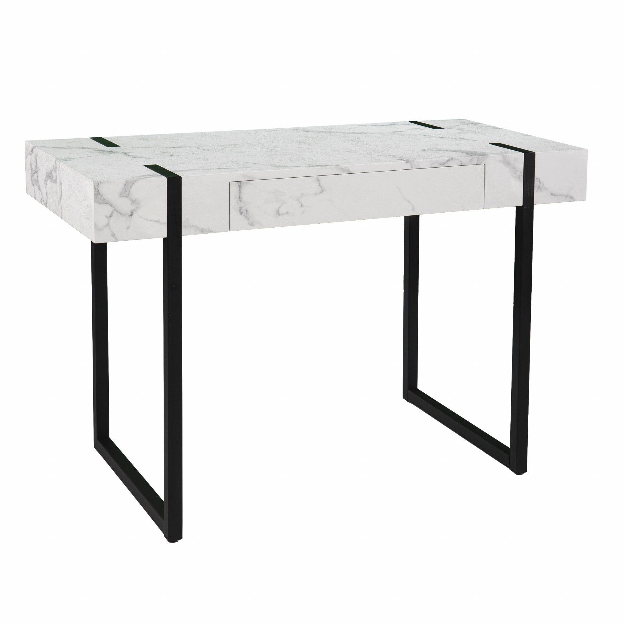 45" White and Black Writing Desk