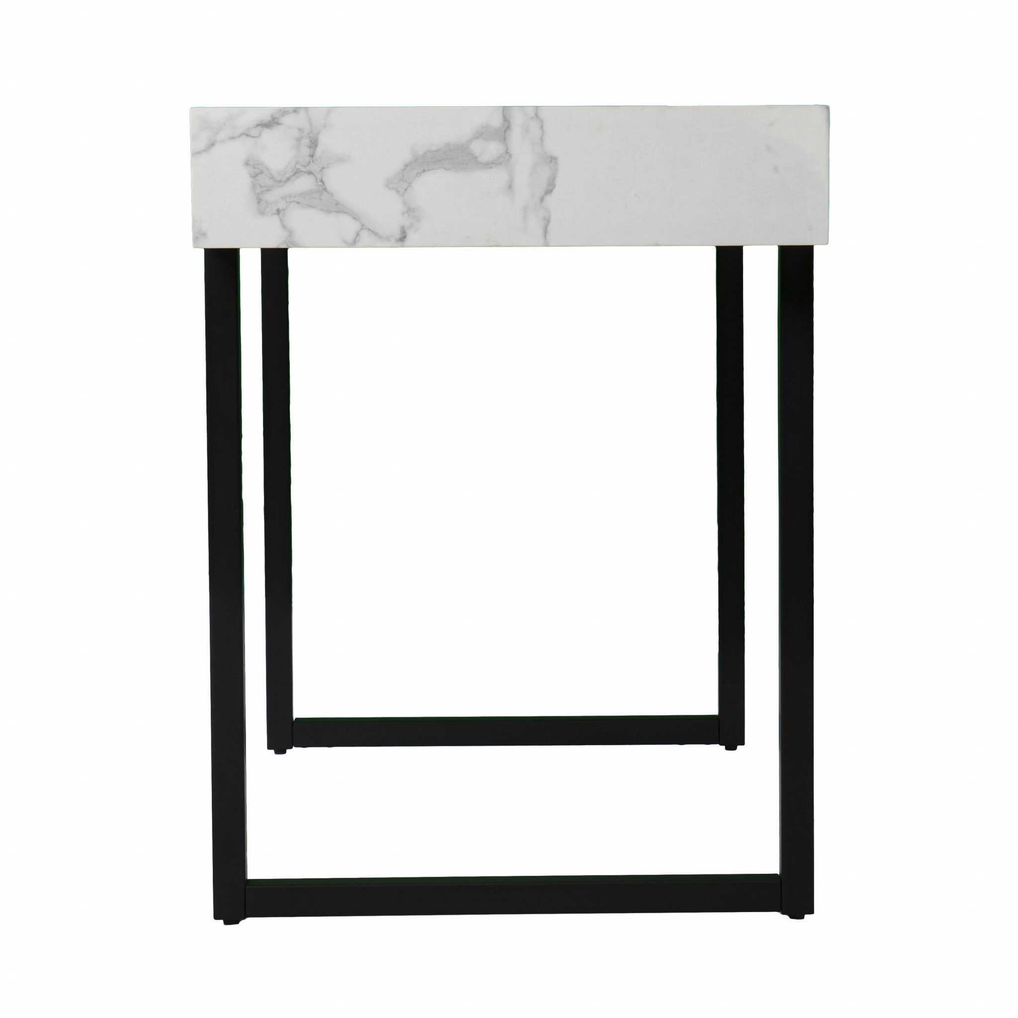 45" White and Black Writing Desk