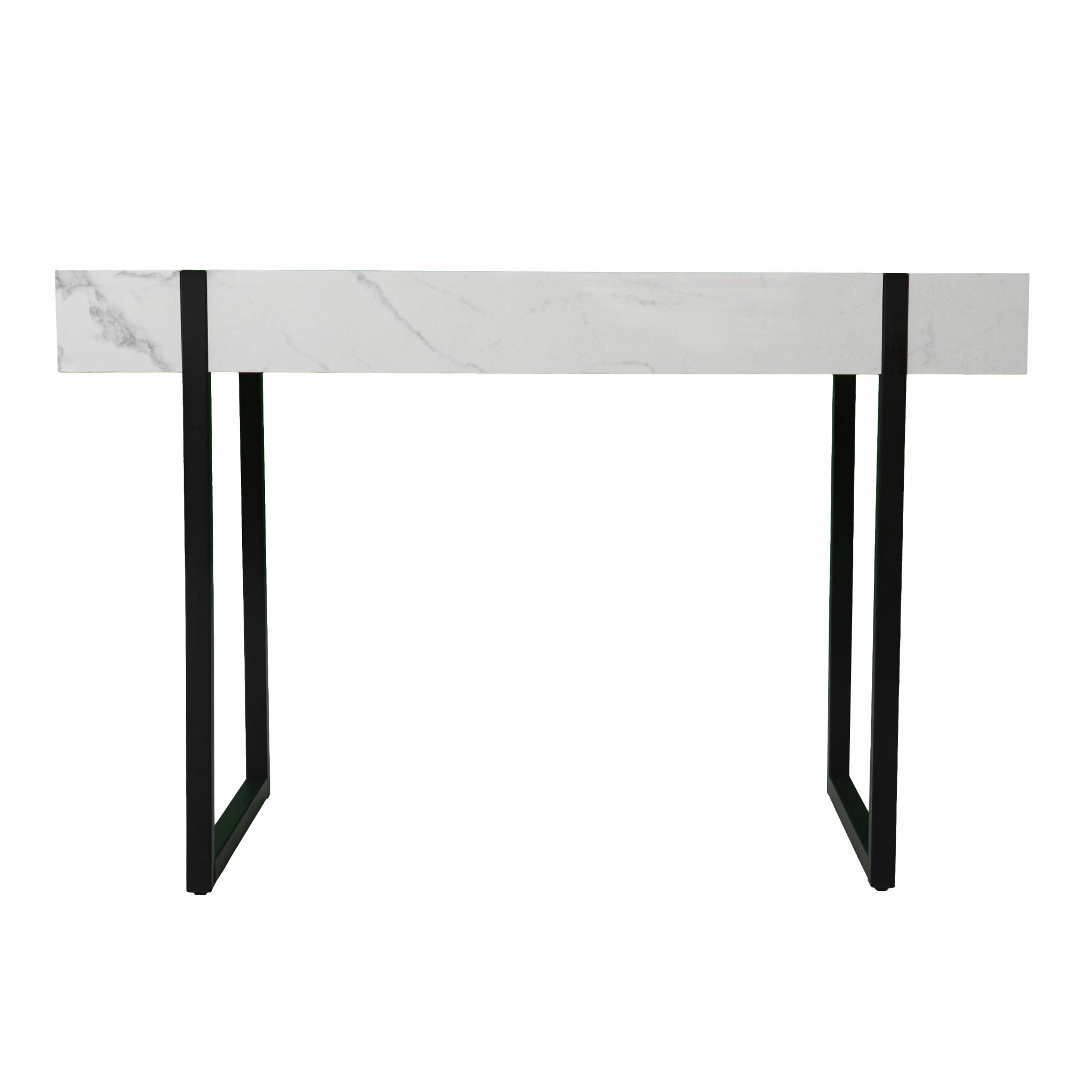 45" White and Black Writing Desk