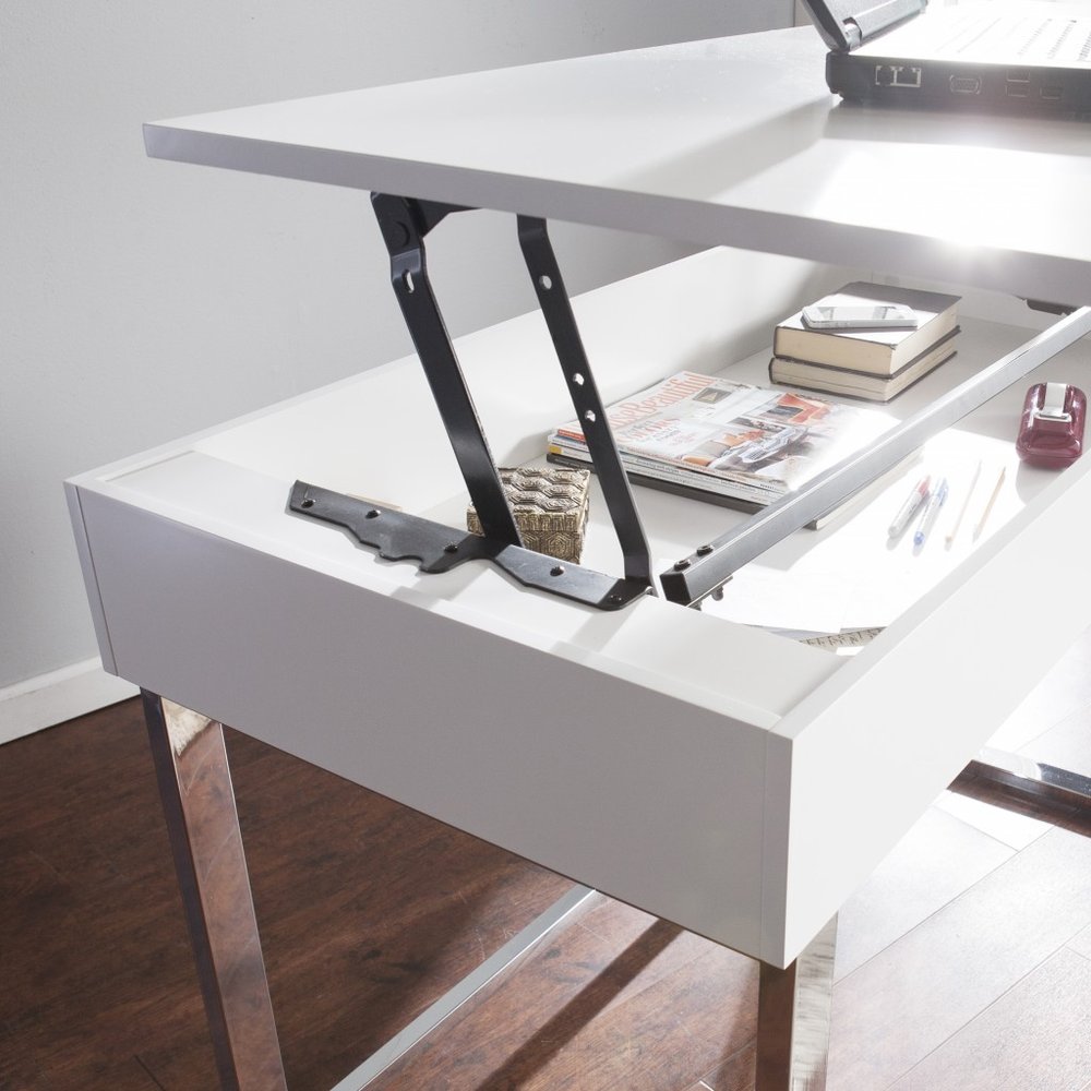 48" Adjustable White Standing Desk Converter