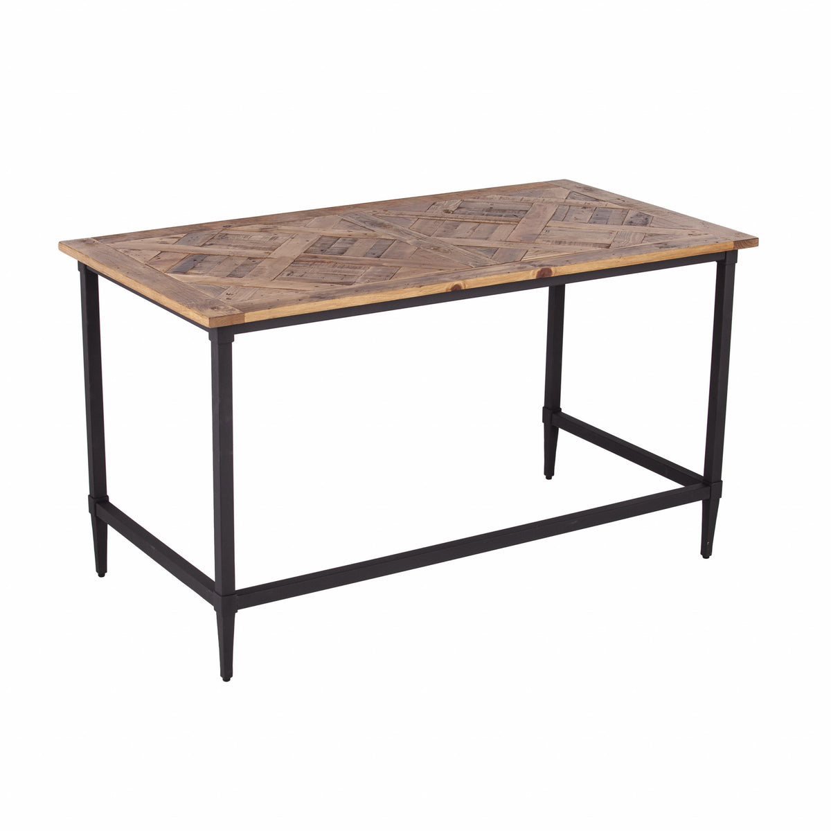 53" Natural and Black Wood Writing Desk