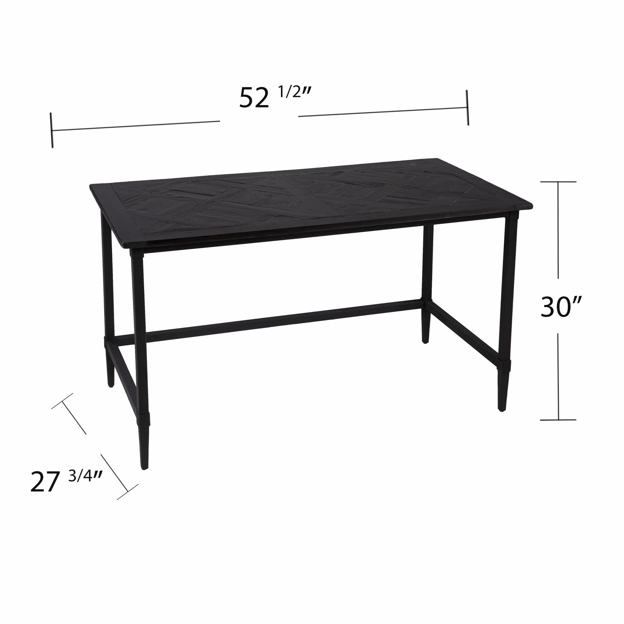 53" Black Writing Desk