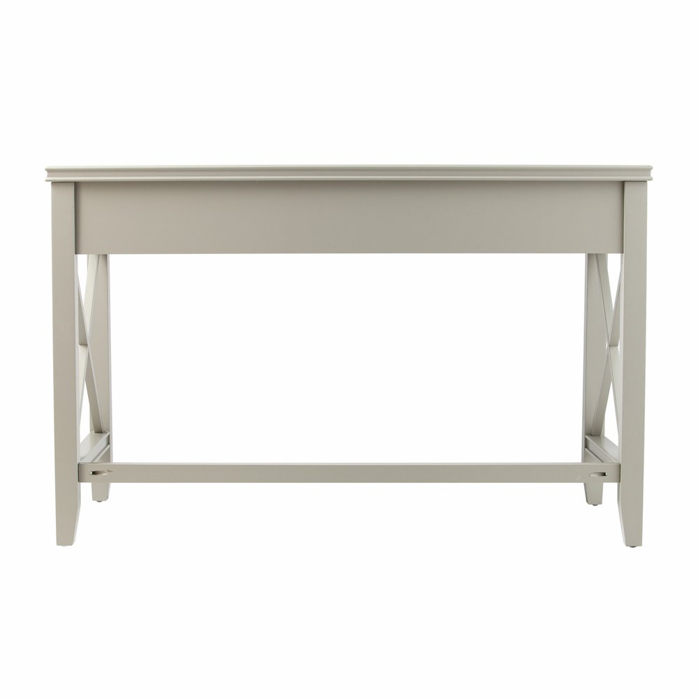 48" Gray Wood Trestle With Three Drawers